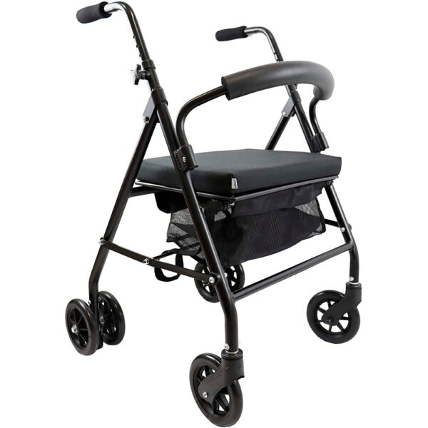 Andador plegable de 4 ruedas con frenos[print-location] - Imagen 4