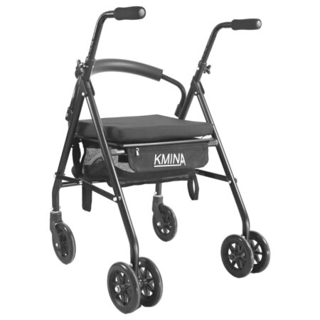 Andador plegable de 4 ruedas con frenos[print-location]
