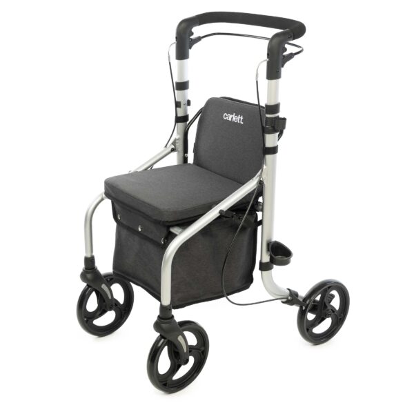Andador plegable con cómodo asiento y frenos longiudinales LETT GO