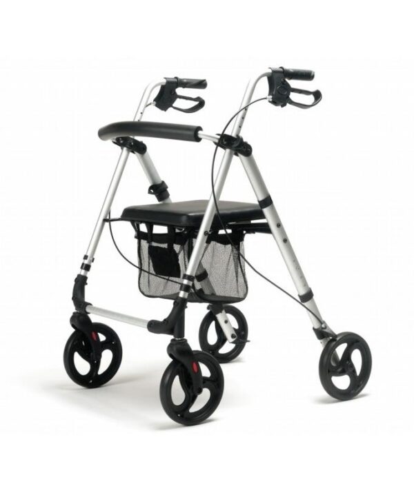Andador plegable de 4 ruedas Eco Plus con frenos de maneta