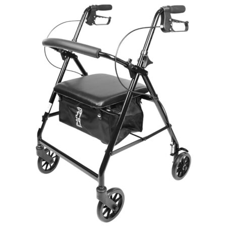 Andador plegable de 4 ruedas con frenos de maneta P10032