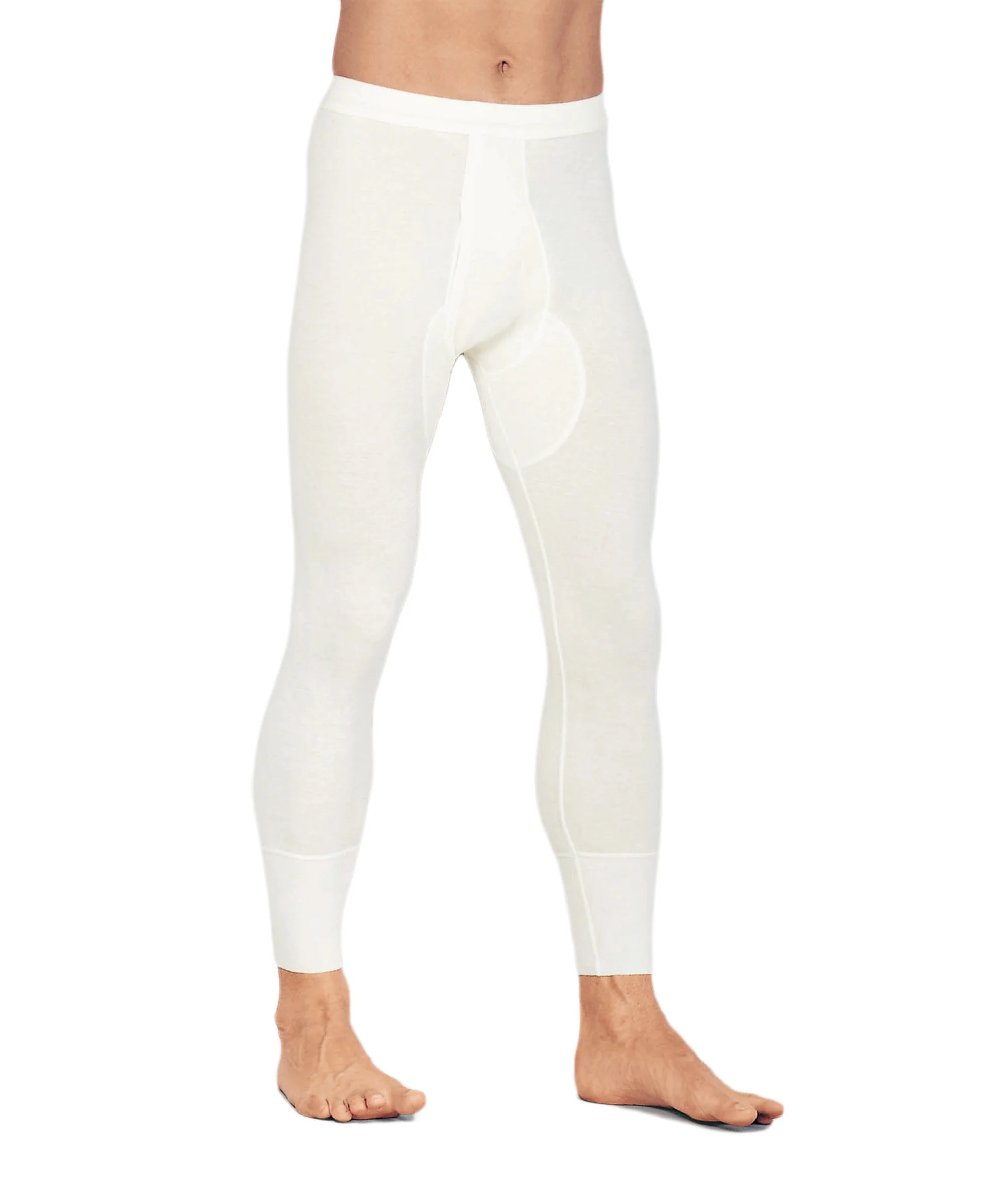 Pantalones largos de angora para hombre con bragueta